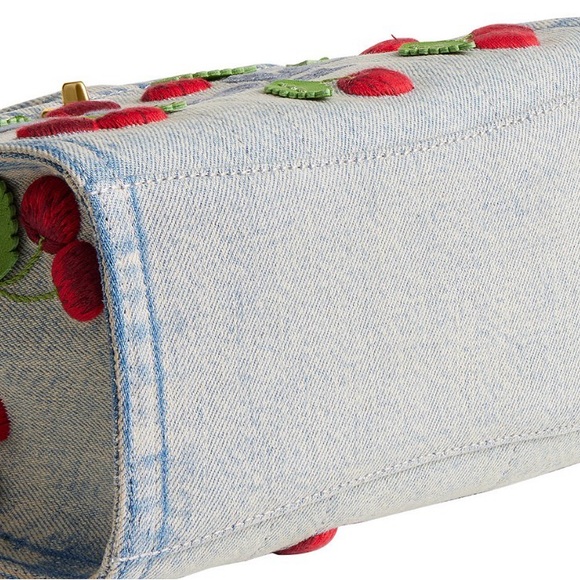 Coach Blue Denim Tote with Red Cherry Design - Picture 8 of 11